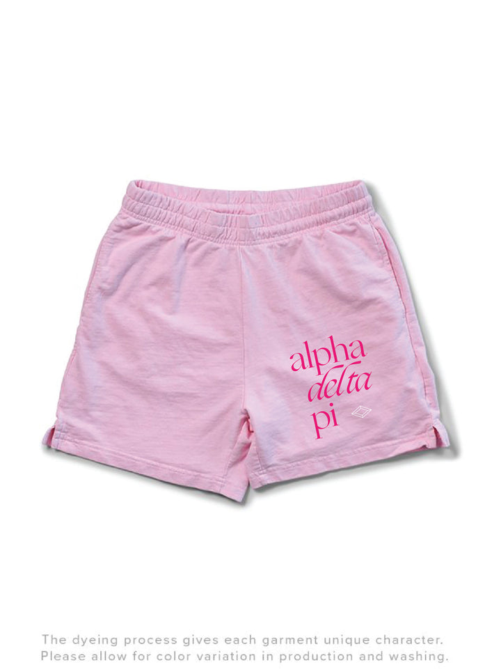 Alpha Delta Pi Motto Lightweight Bubblegum Shorts