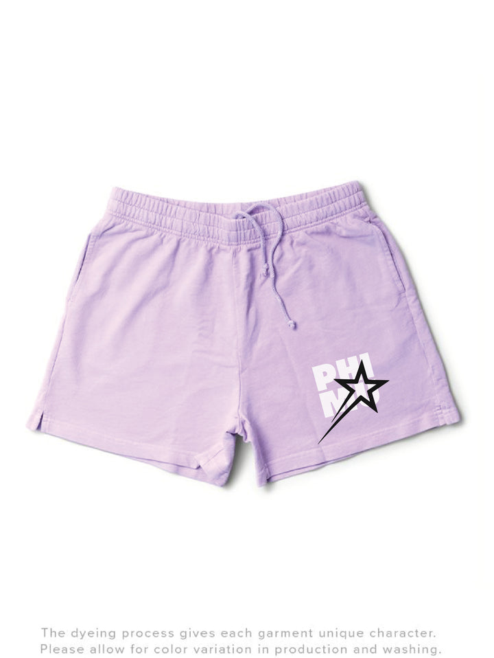 Lavender Haze Star Light Weight Sorority Shorts