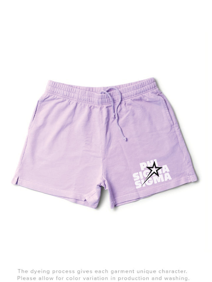 Lavender Haze Star Light Weight Sorority Shorts