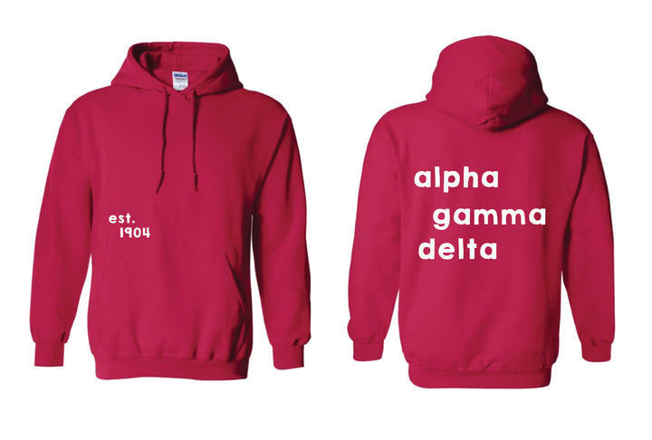Stacked Red Sorority Hoodie