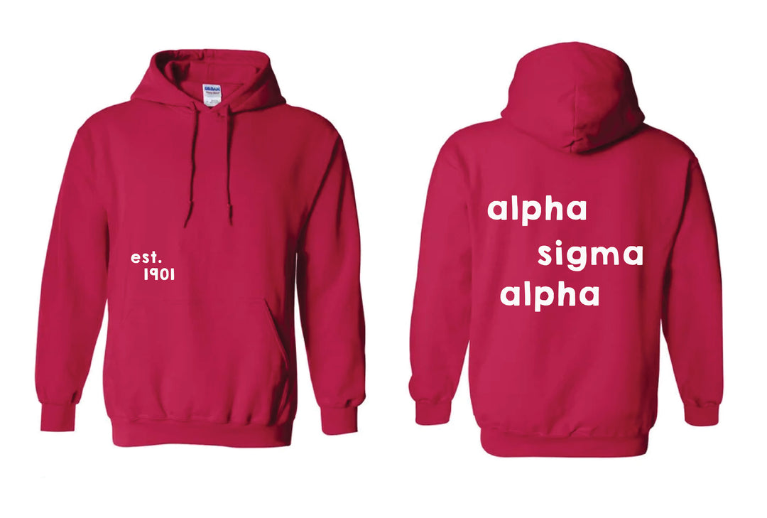 Stacked Red Sorority Hoodie