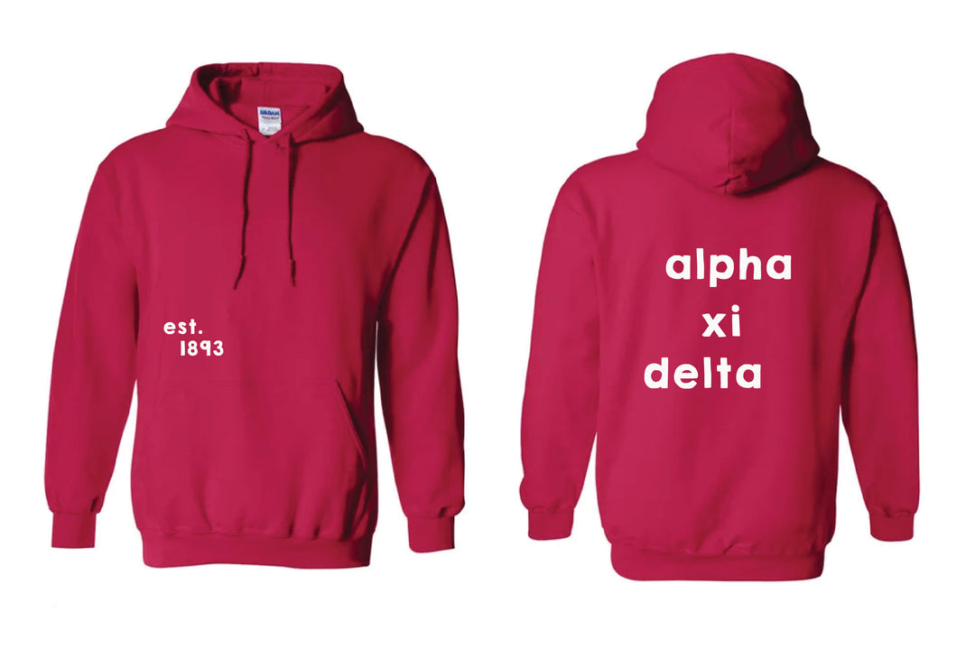 Stacked Red Sorority Hoodie