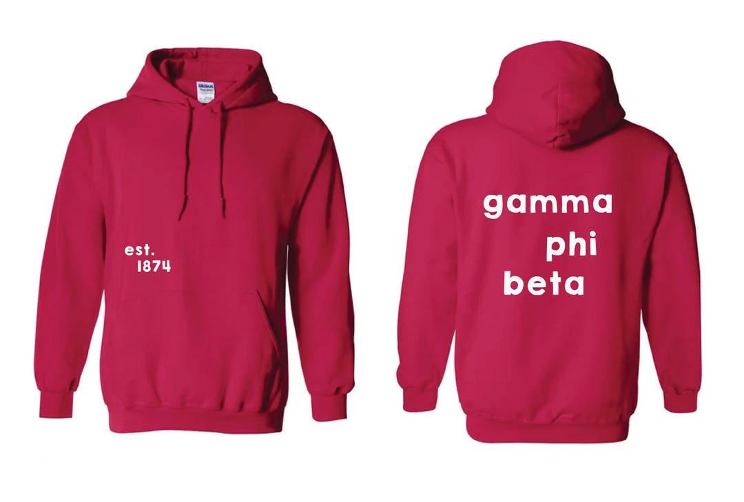 Stacked Red Sorority Hoodie