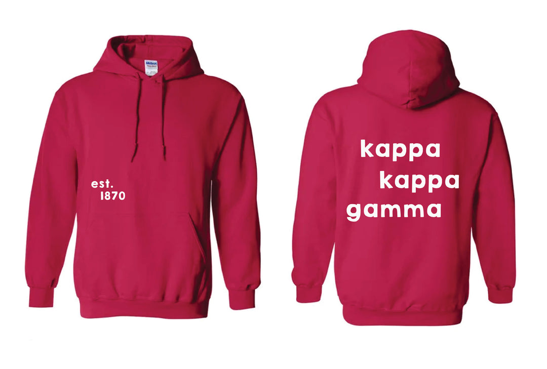 Stacked Red Sorority Hoodie