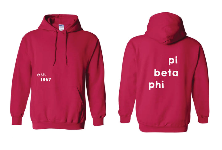 Stacked Red Sorority Hoodie