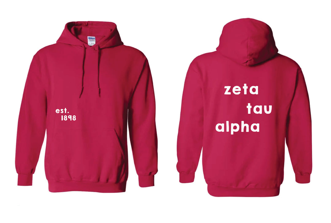 Stacked Red Sorority Hoodie