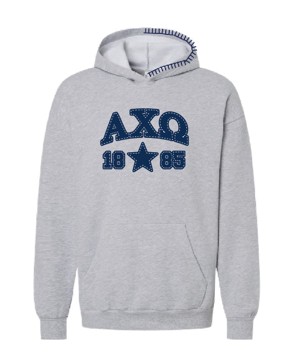 Star Navy Hood Stitch Sorority Hoodie