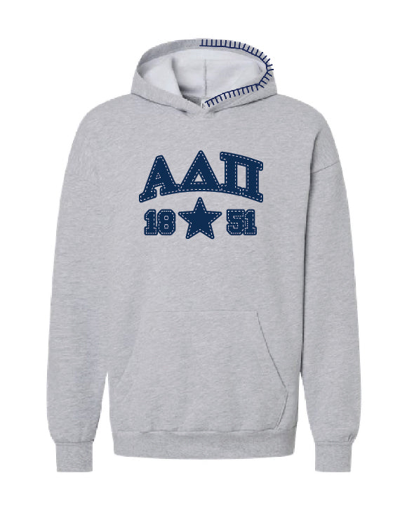 Star Navy Hood Stitch Sorority Hoodie