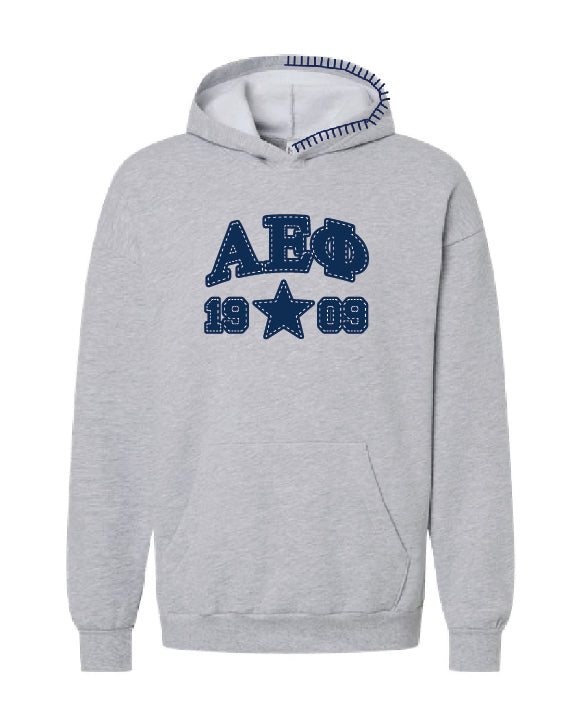 Star Navy Hood Stitch Sorority Hoodie