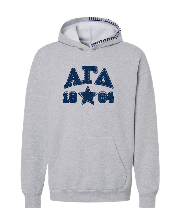 Star Navy Hood Stitch Sorority Hoodie