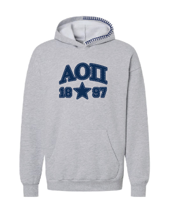 Star Navy Hood Stitch Sorority Hoodie