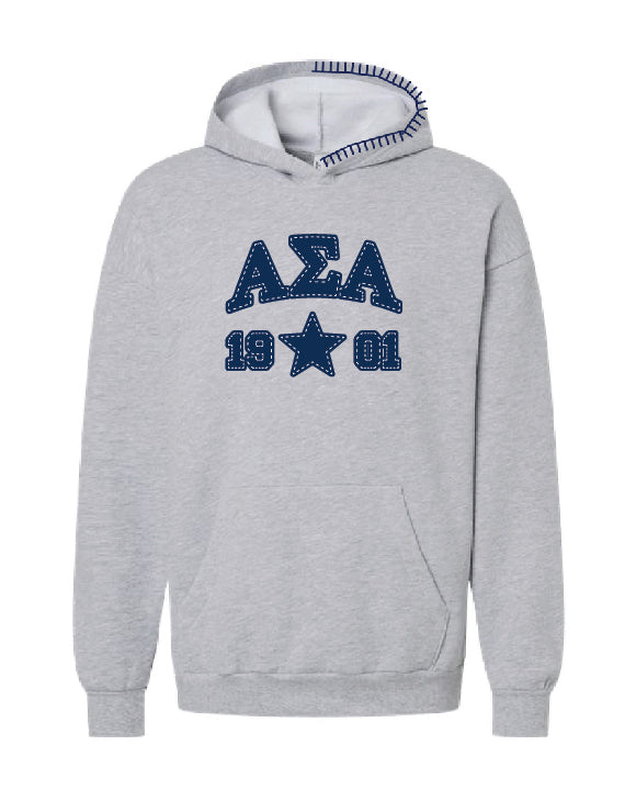 Star Navy Hood Stitch Sorority Hoodie