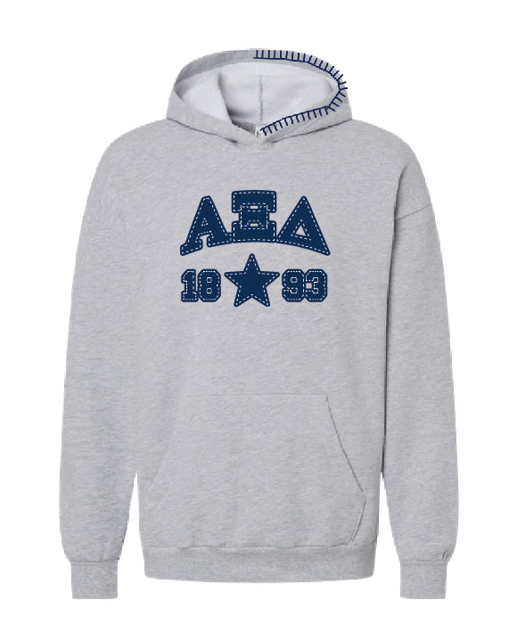 Star Navy Hood Stitch Sorority Hoodie