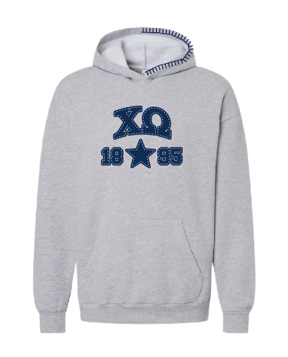 Star Navy Hood Stitch Sorority Hoodie