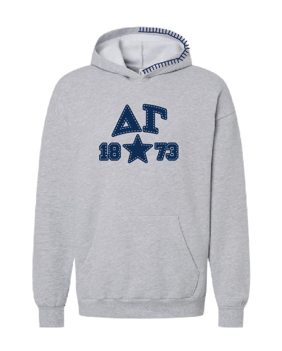 Star Navy Hood Stitch Sorority Hoodie