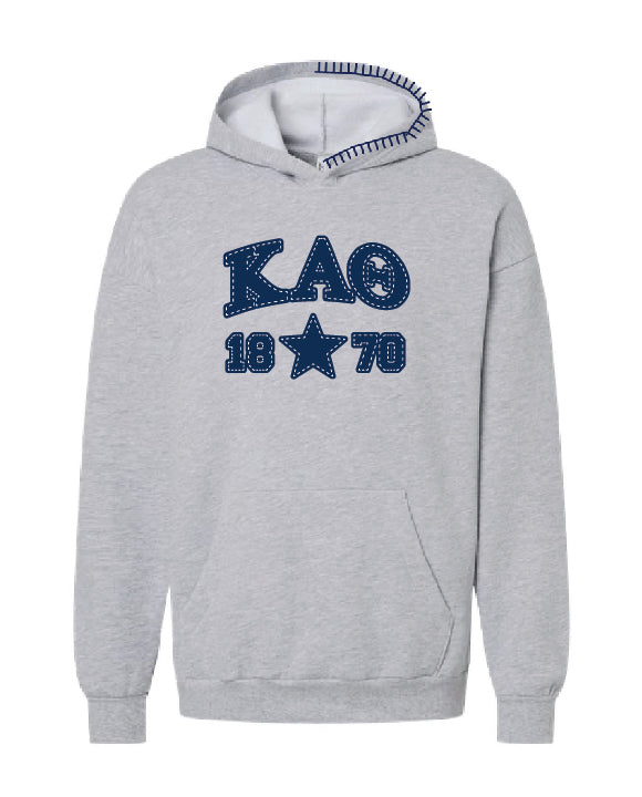 Star Navy Hood Stitch Sorority Hoodie