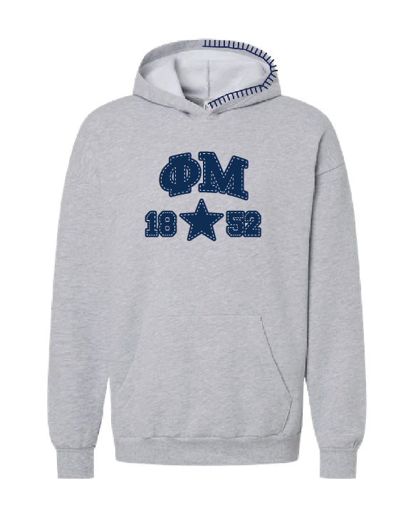 Star Navy Hood Stitch Sorority Hoodie