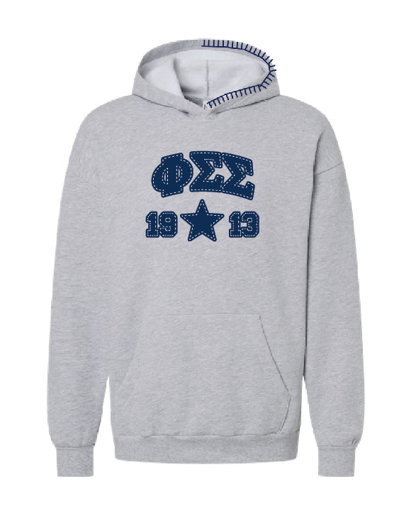 Star Navy Hood Stitch Sorority Hoodie