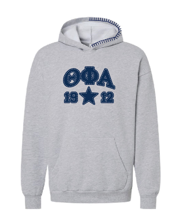Star Navy Hood Stitch Sorority Hoodie