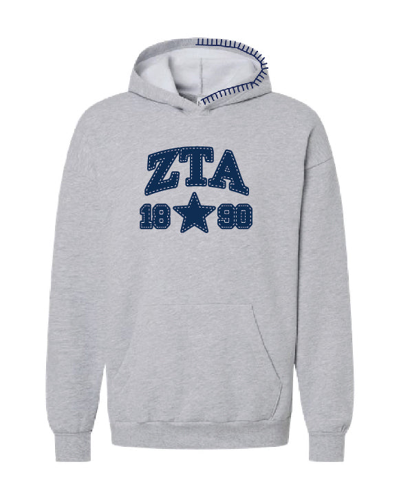 Star Navy Hood Stitch Sorority Hoodie