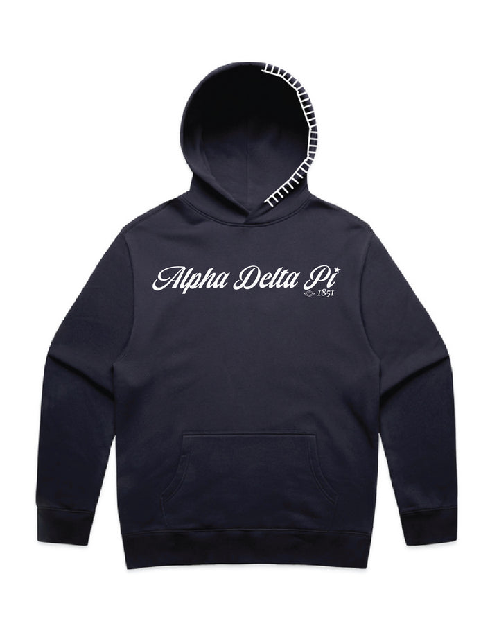 Star Script Hood Stitch Sorority Hoodie