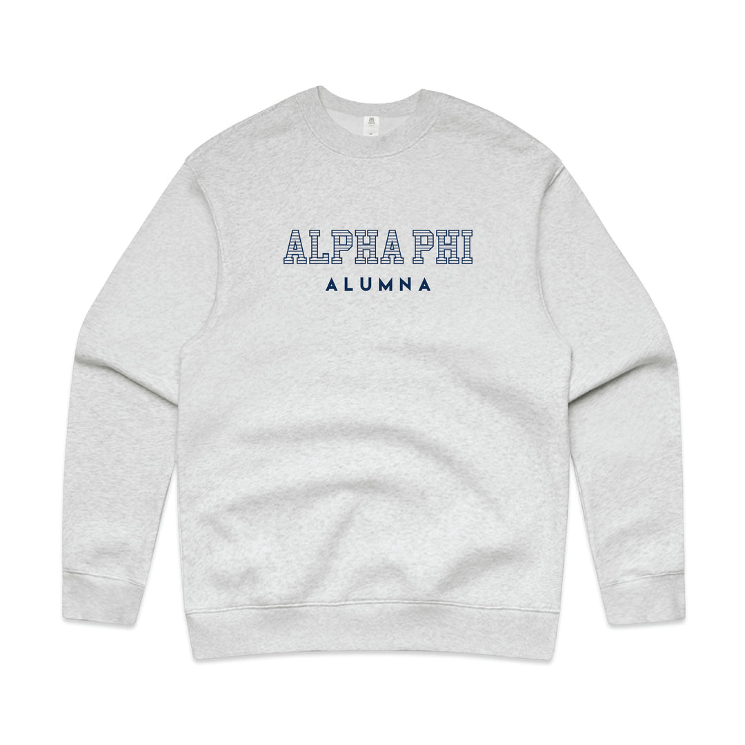 Striped Alumna Sorority Crewneck