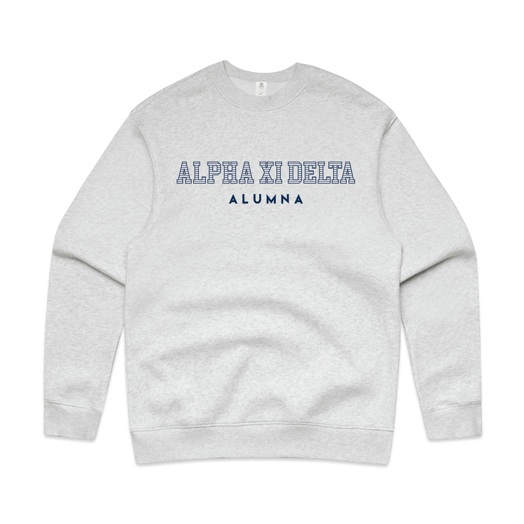 Striped Alumna Sorority Crewneck