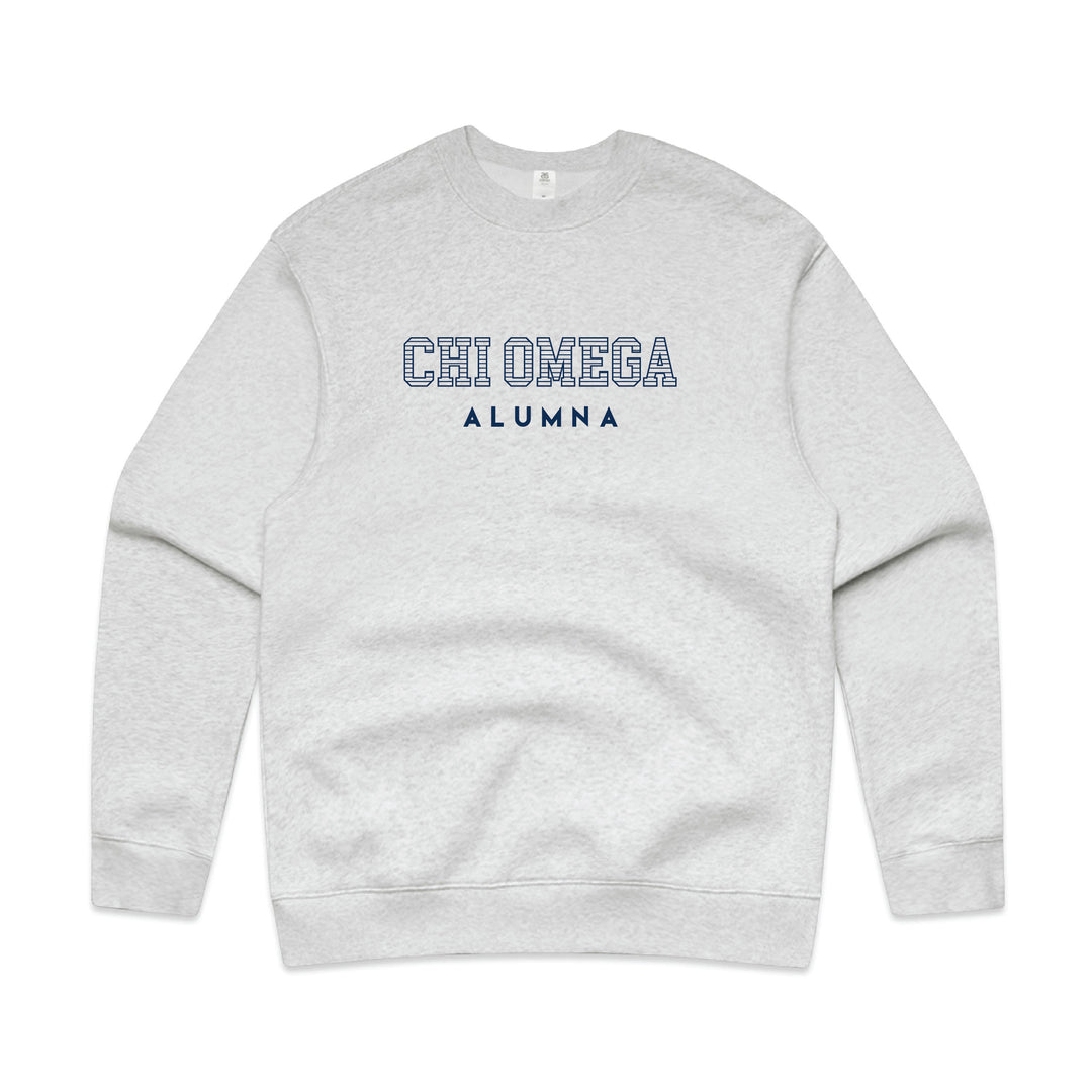 Striped Alumna Sorority Crewneck