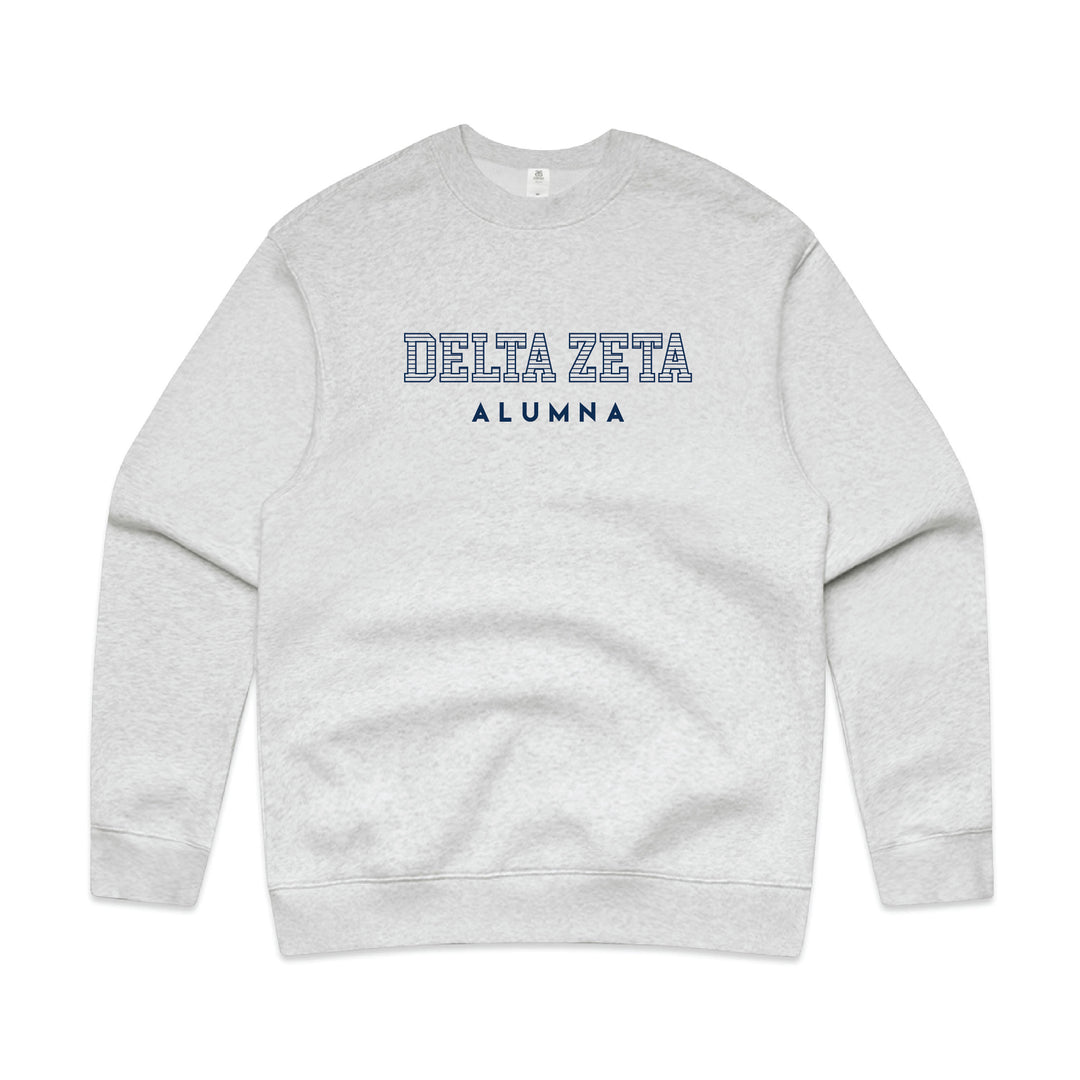 Striped Alumna Sorority Crewneck