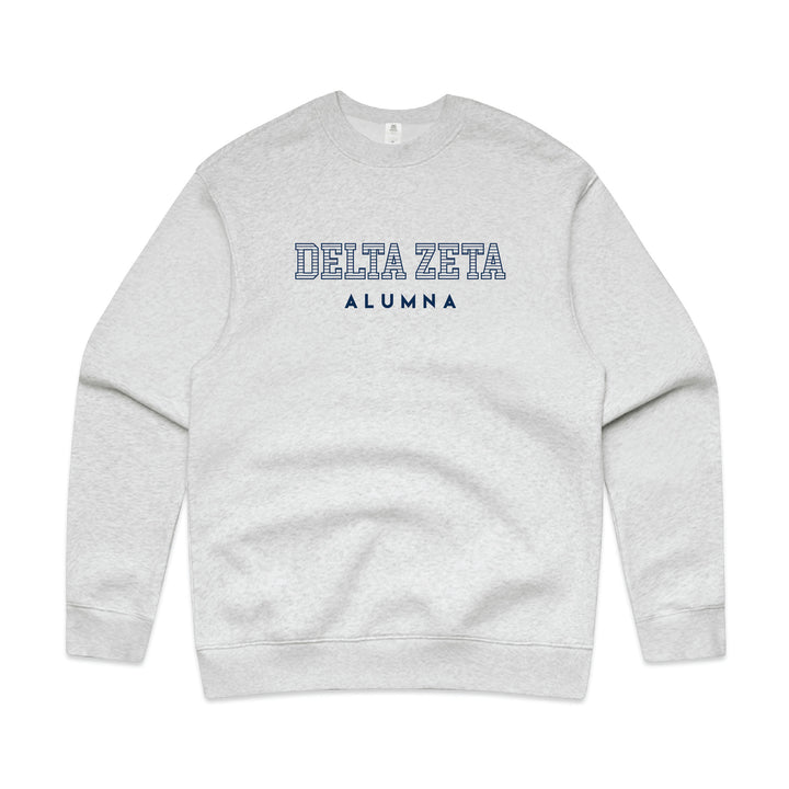 Striped Alumna Sorority Crewneck
