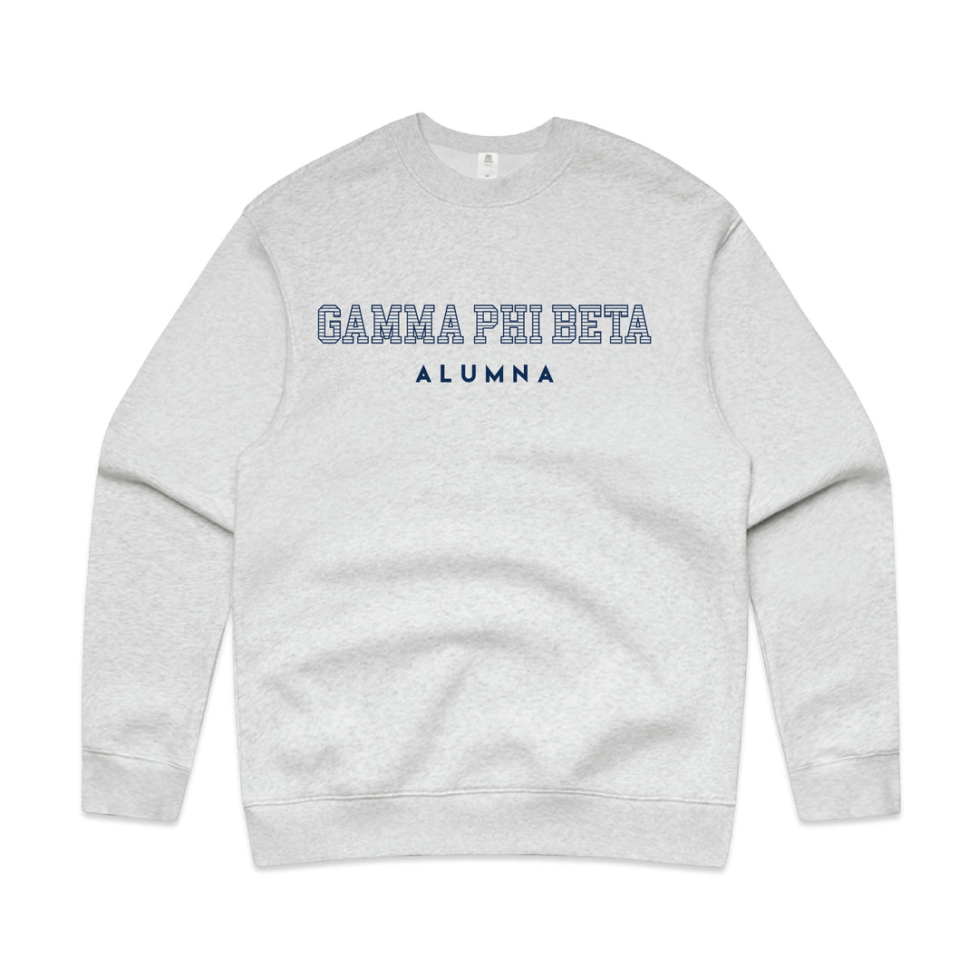 Striped Alumna Sorority Crewneck