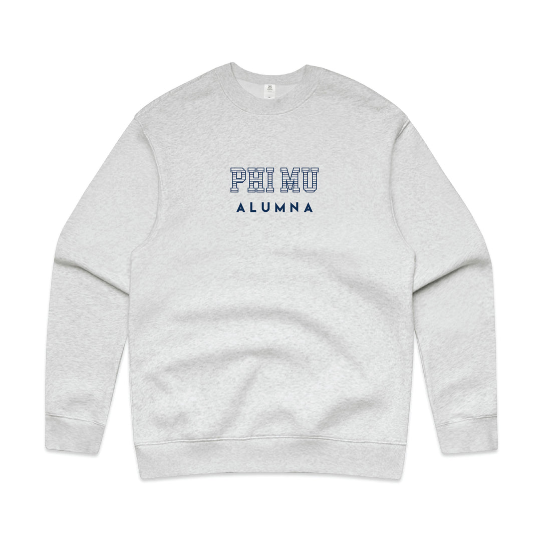 Striped Alumna Sorority Crewneck