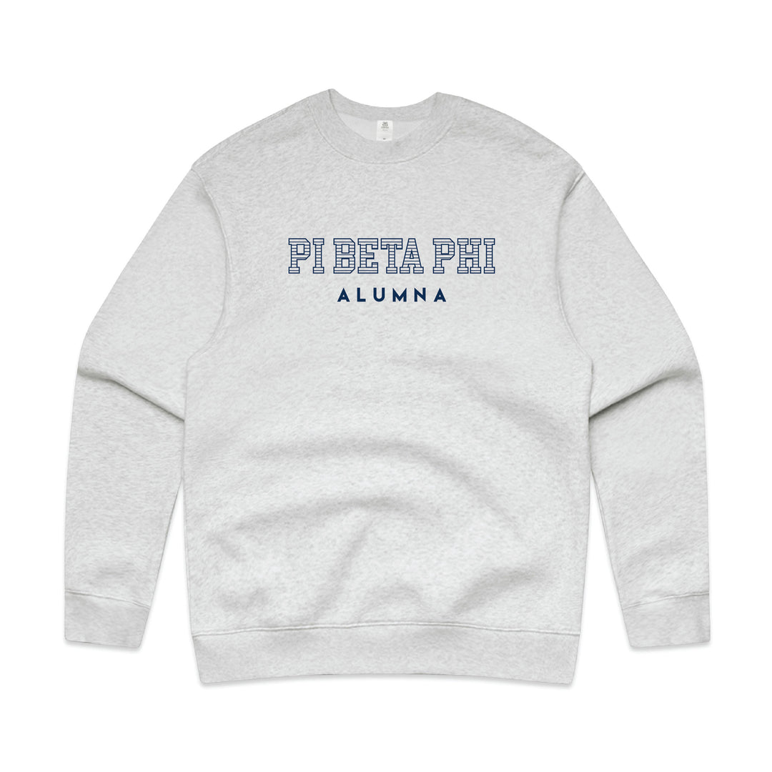 Striped Alumna Sorority Crewneck