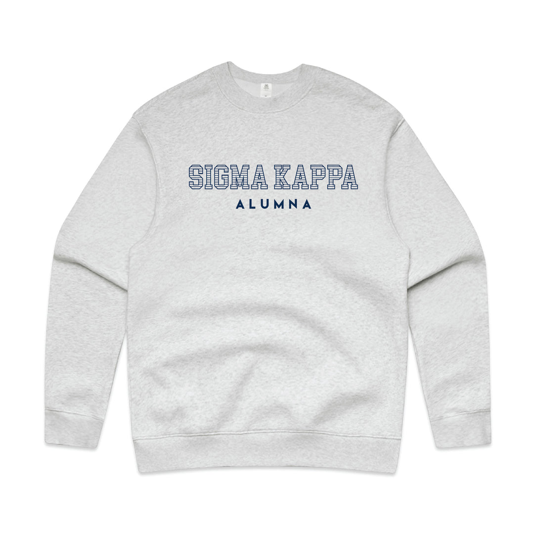 Striped Alumna Sorority Crewneck