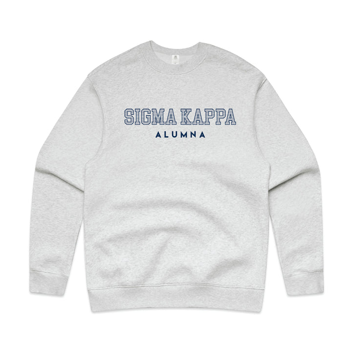 Striped Alumna Sorority Crewneck