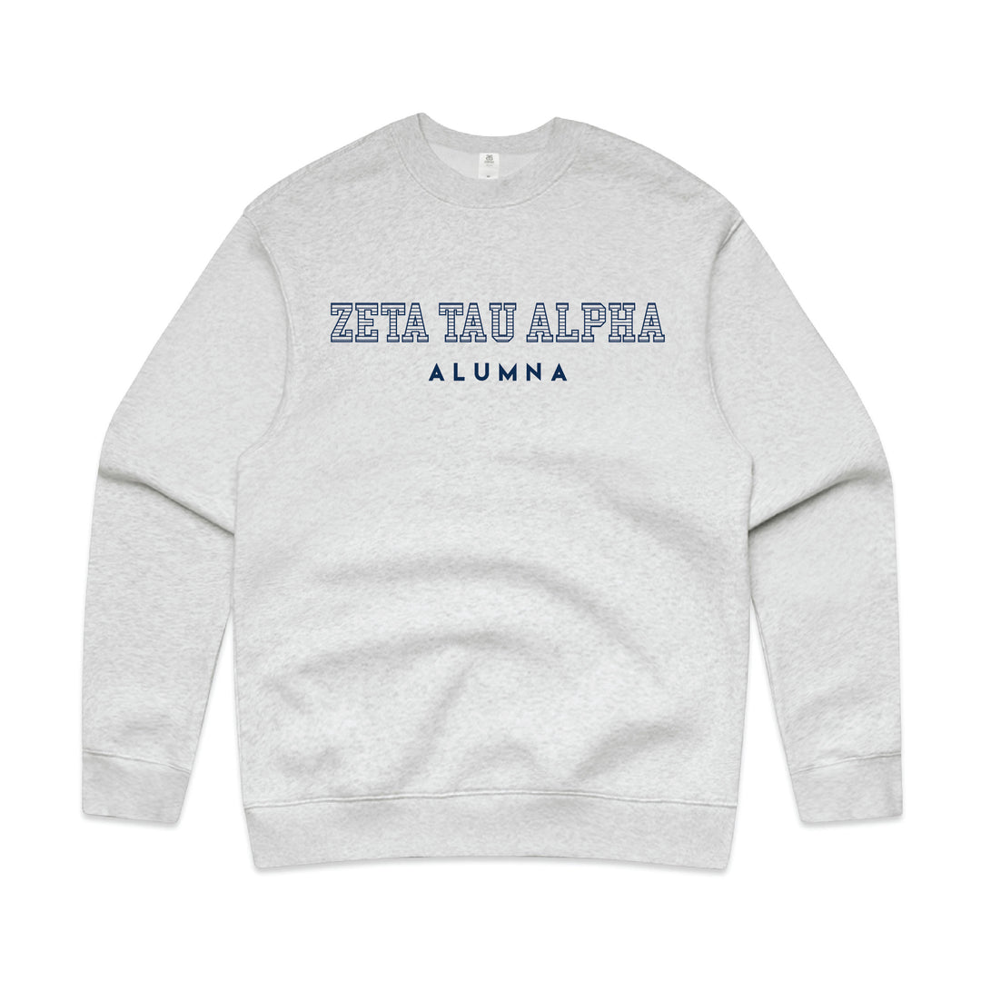 Striped Alumna Sorority Crewneck