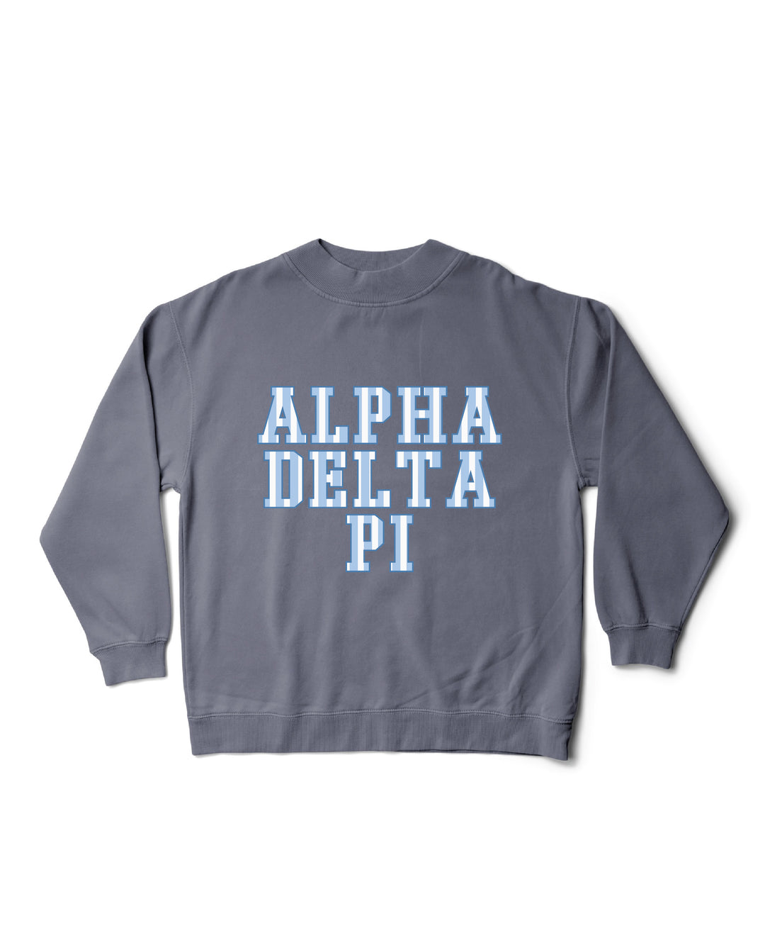 Striped Mock Neck Sorority Crewneck