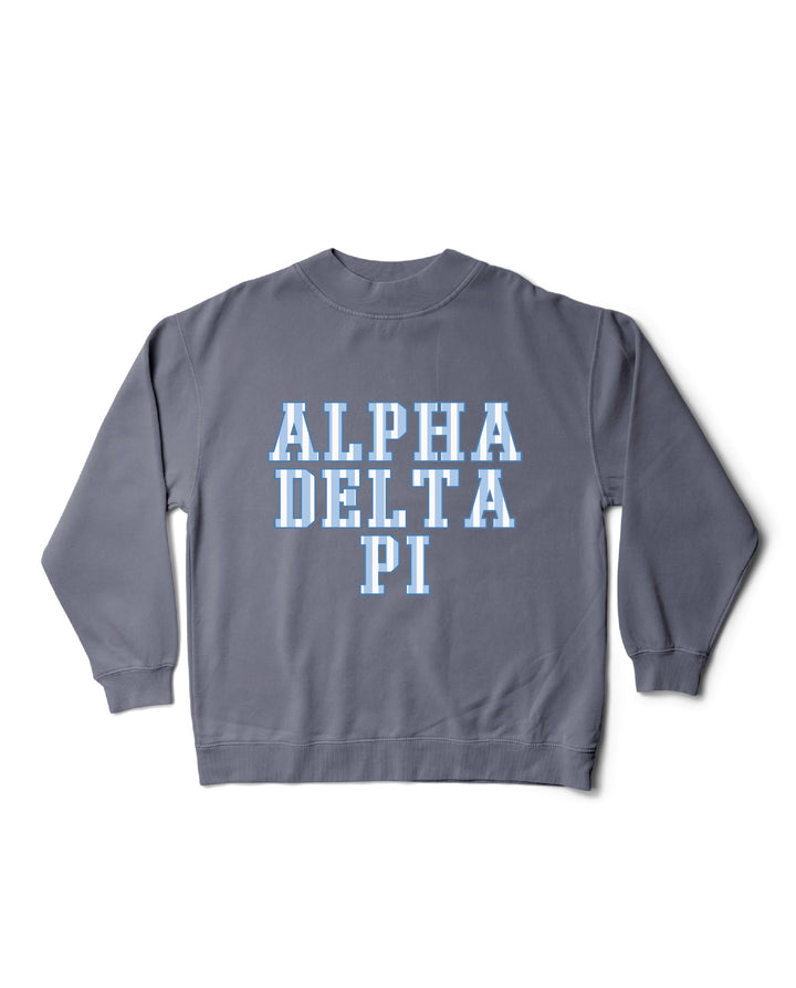 Striped Mock Neck Sorority Crewneck