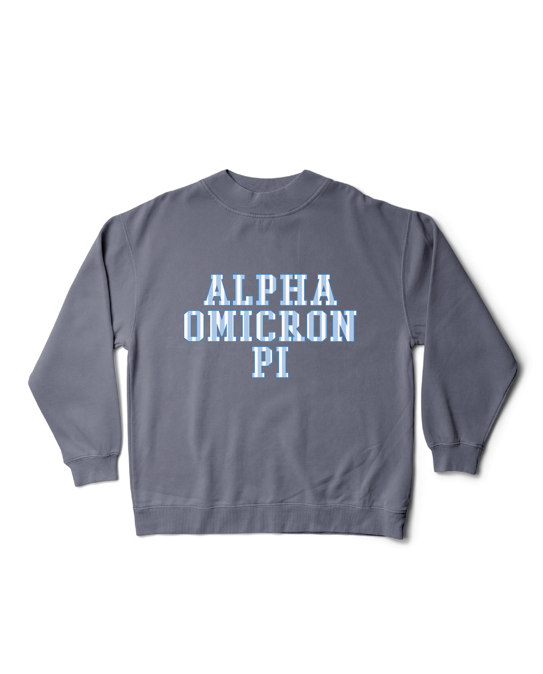 Striped Mock Neck Sorority Crewneck