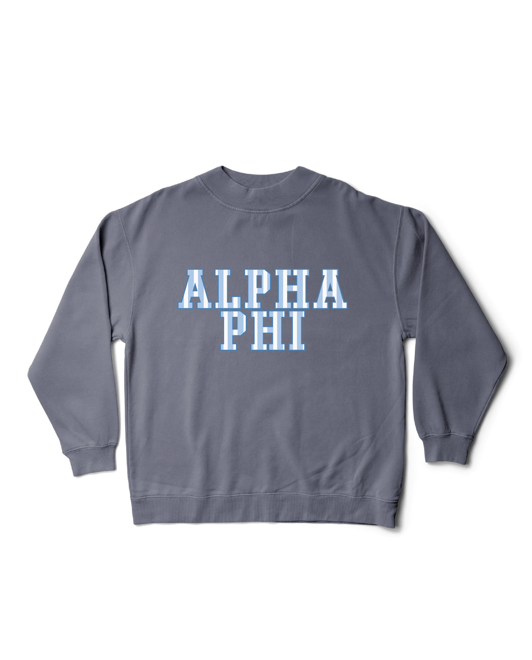 Striped Mock Neck Sorority Crewneck