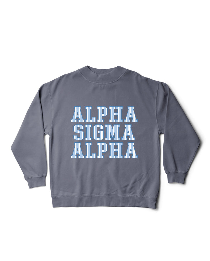 Striped Mock Neck Sorority Crewneck