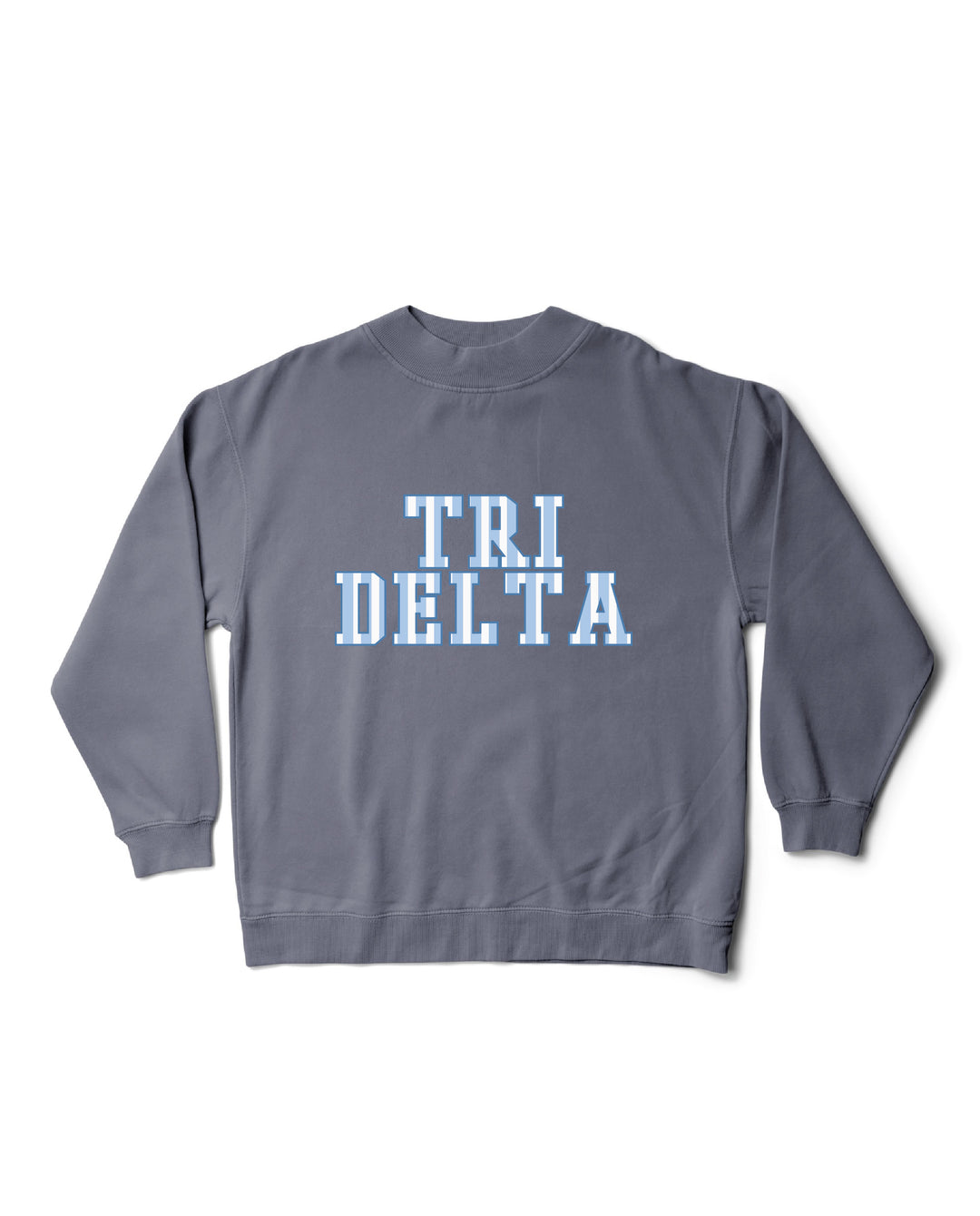 Striped Mock Neck Sorority Crewneck
