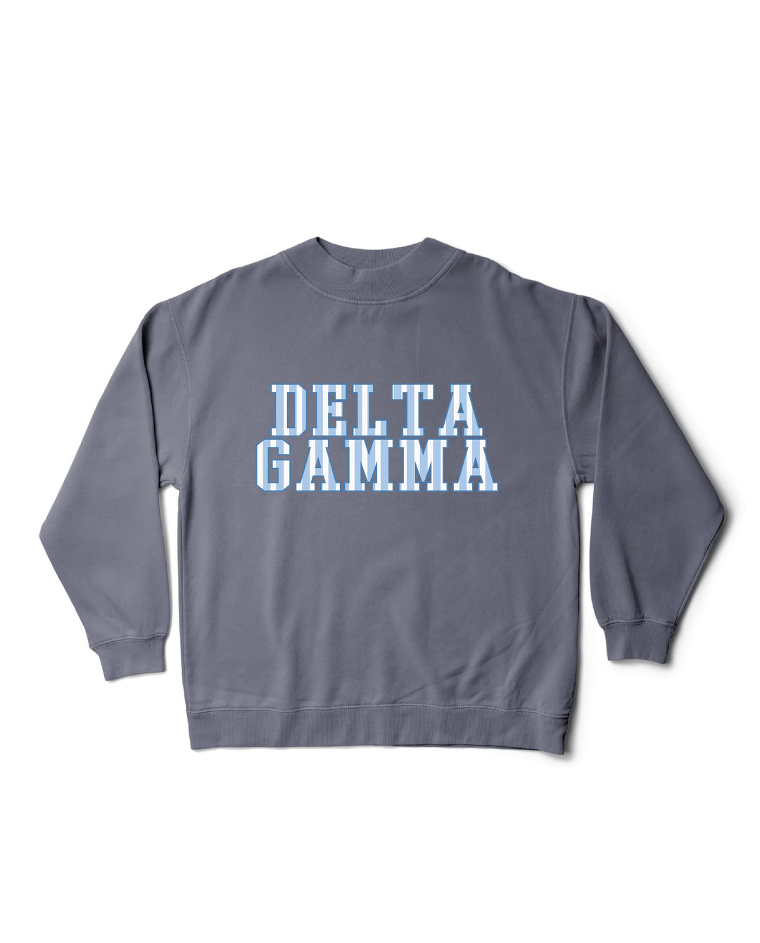 Striped Mock Neck Sorority Crewneck