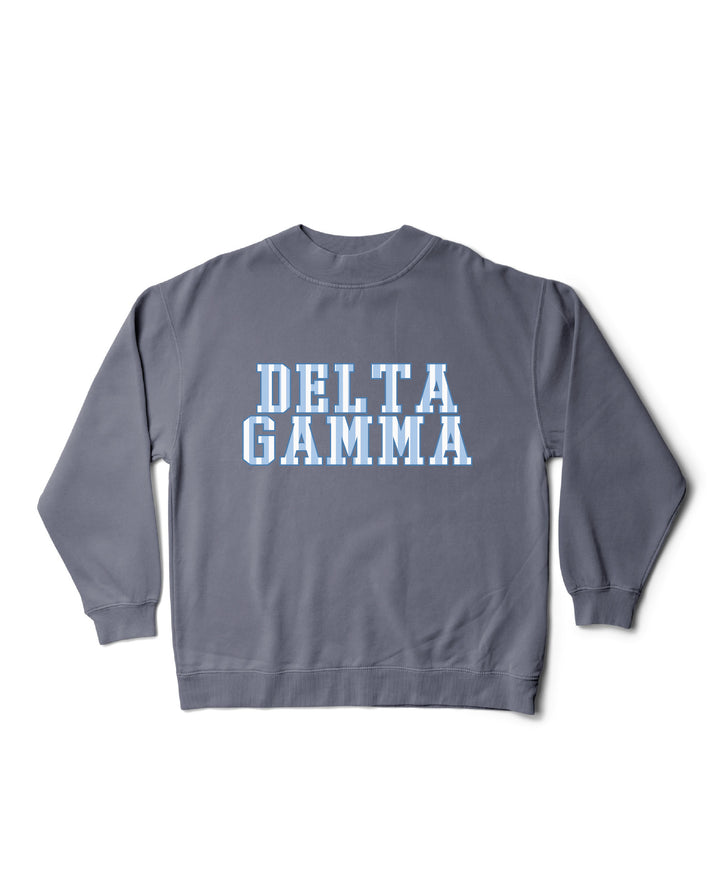 Striped Mock Neck Sorority Crewneck