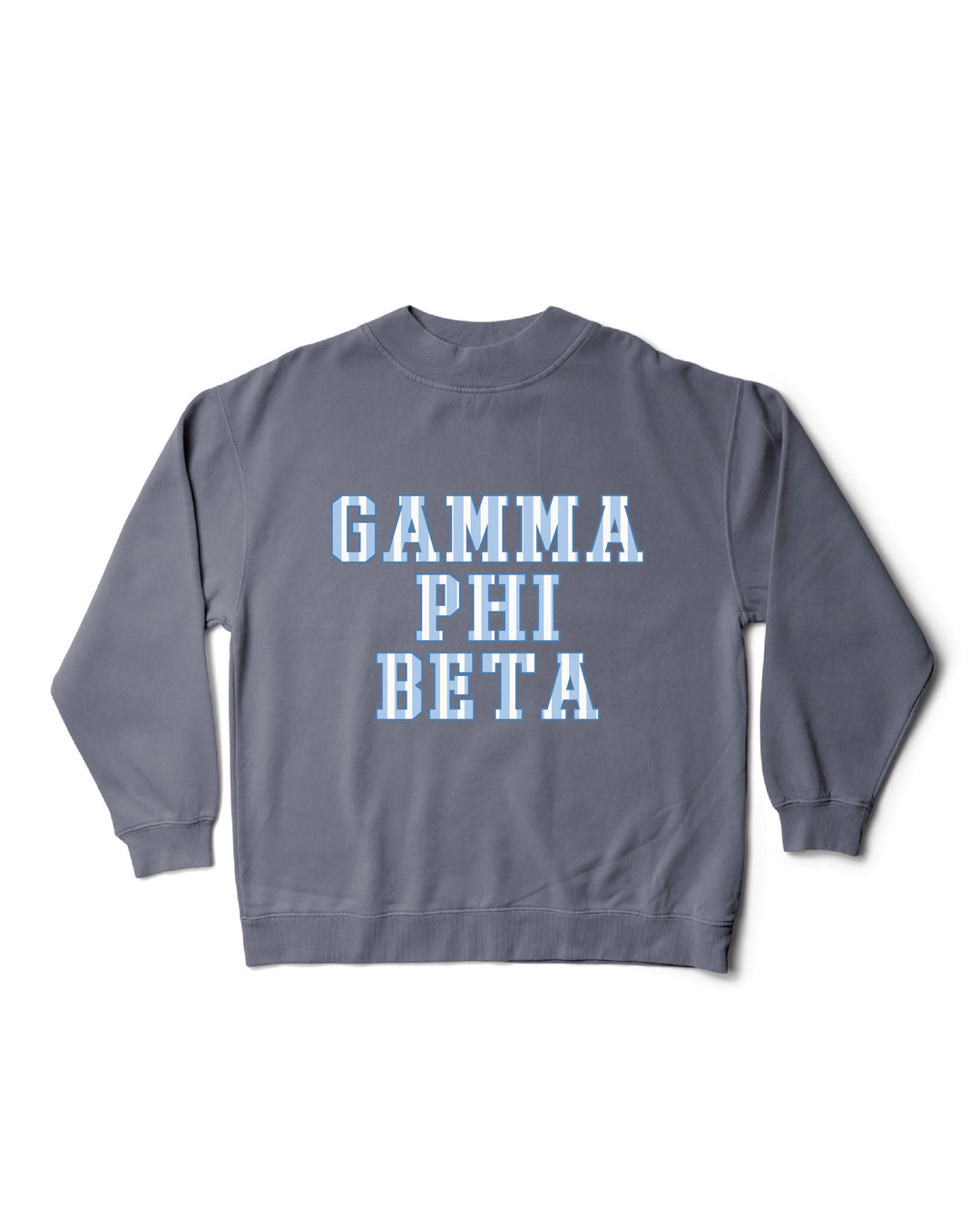 Striped Mock Neck Sorority Crewneck