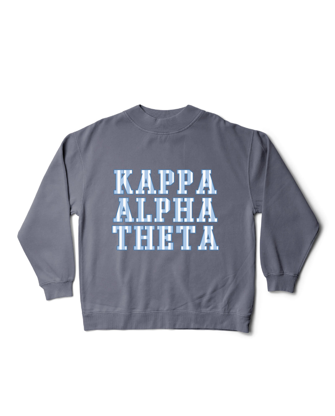 Striped Mock Neck Sorority Crewneck