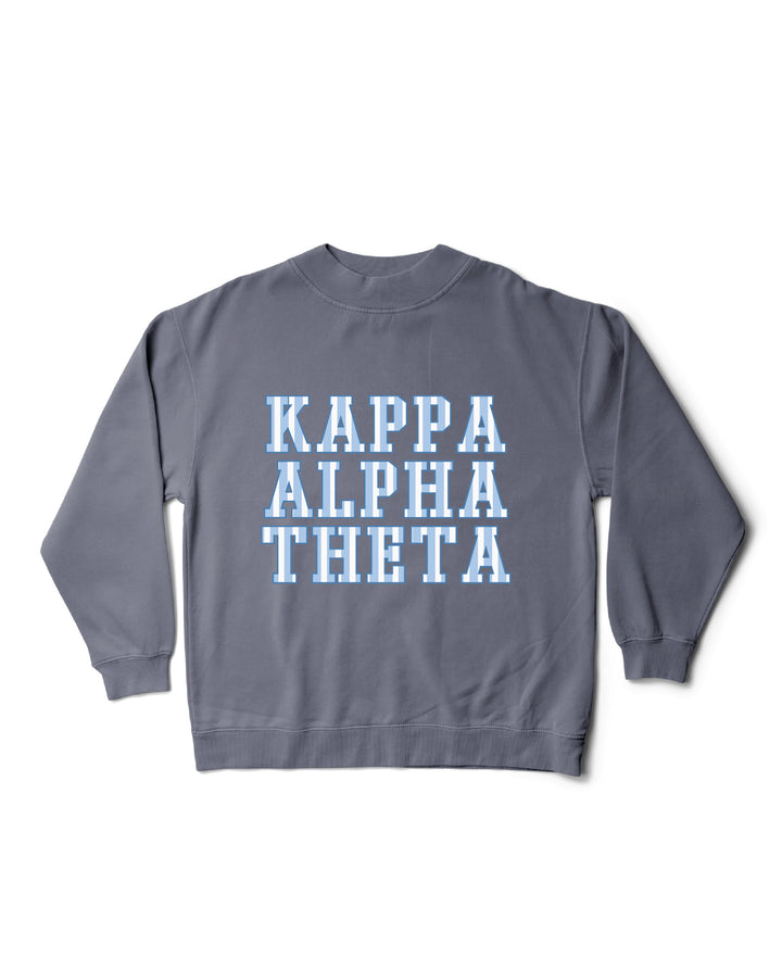 Striped Mock Neck Sorority Crewneck