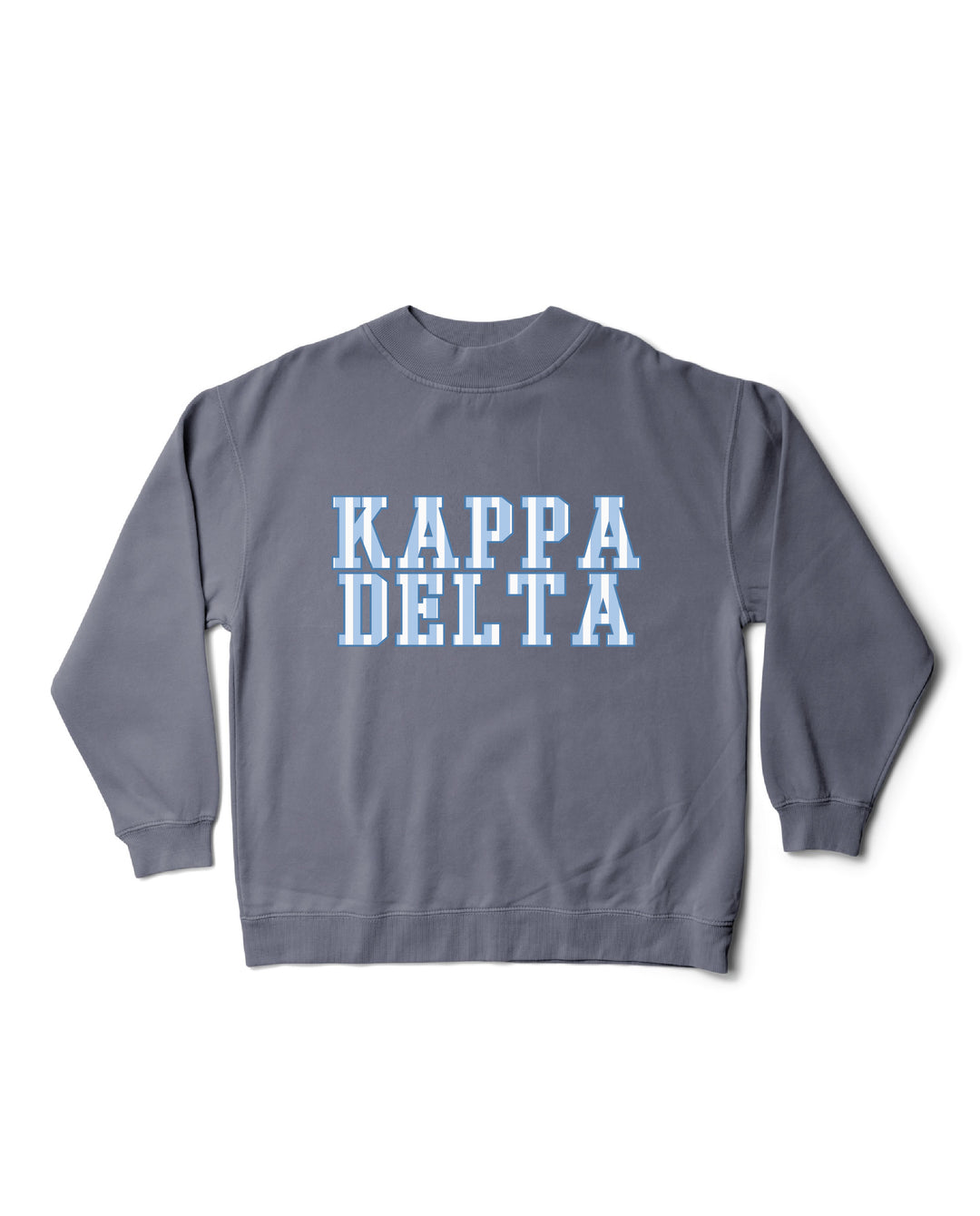 Striped Mock Neck Sorority Crewneck
