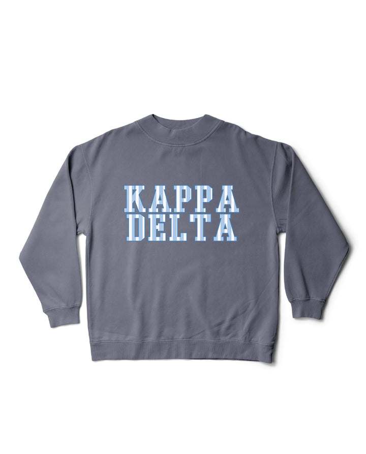 Striped Mock Neck Sorority Crewneck