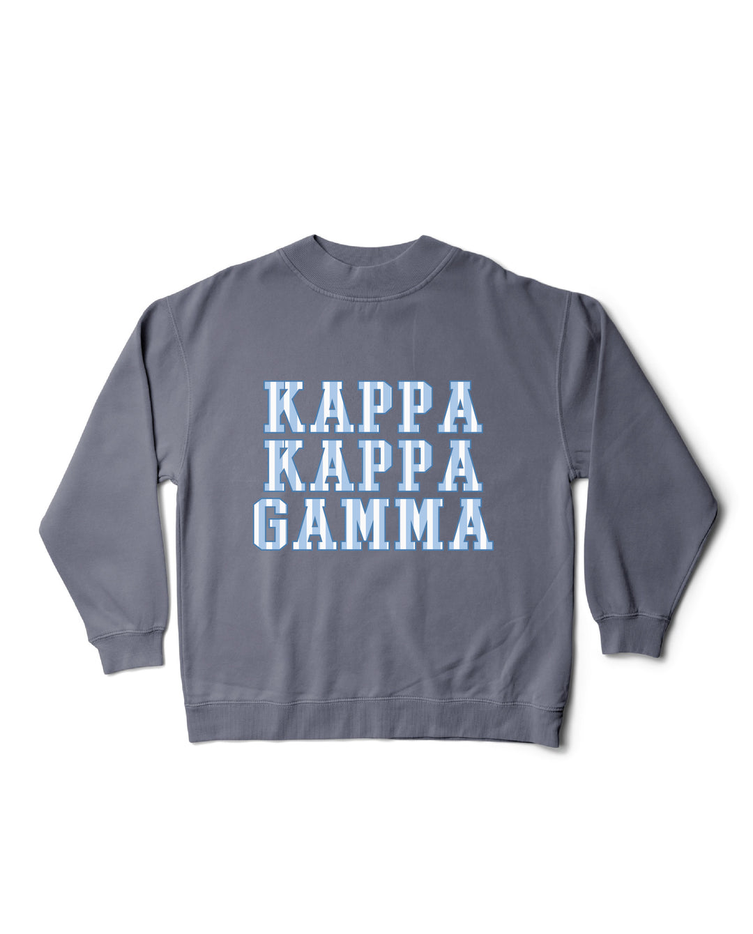 Striped Mock Neck Sorority Crewneck